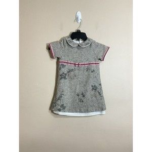 Fiordi Bimbi Girls Wool Silk Floral Dress Sz 4T Brown Cottagecore Made in Italy